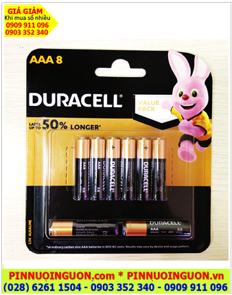 Duracell LR03 MN2400-B8, Pin AAA 1.5v alkaline Duracell LR03 MN2400-B8 (Up to 50% longer) /Vỉ 08 viên